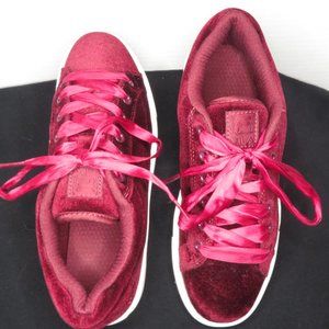 Burgundy Velvet Fila Sneaker Tennis Shoes Sz.6½